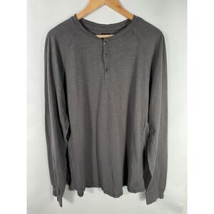 Goodman Brand XXL Olive Green Long Sleeve Henley Neck T-Shirt